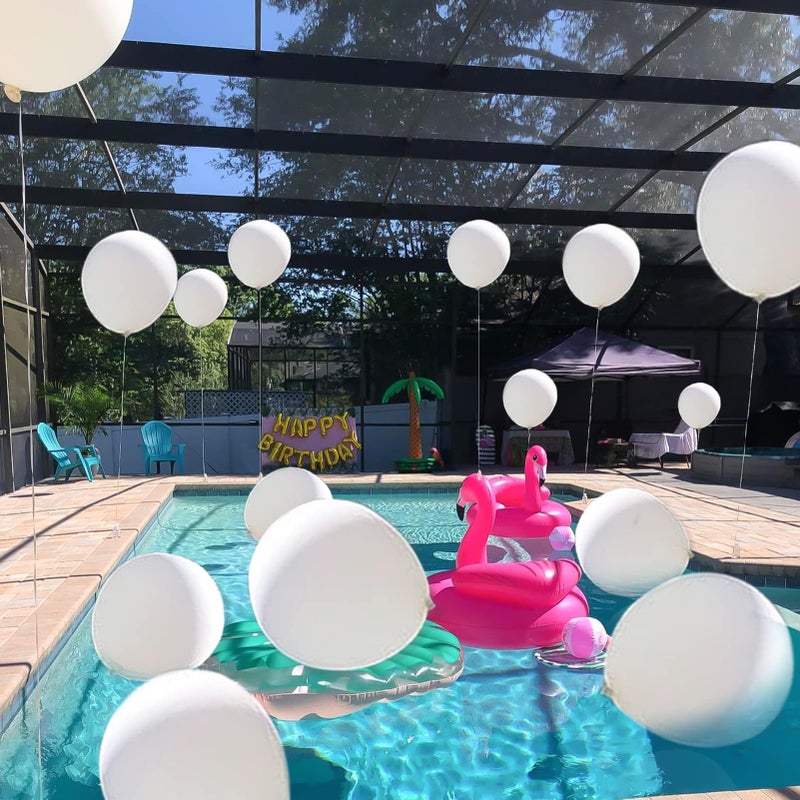 kockuu 5PCS Big White Balloons Giant 36 Inch Large White Balloon Jumbo Balloon for Birthday Wedding Baby Shower Carnival Party New Year's Day Decorations Supplies - Image 5